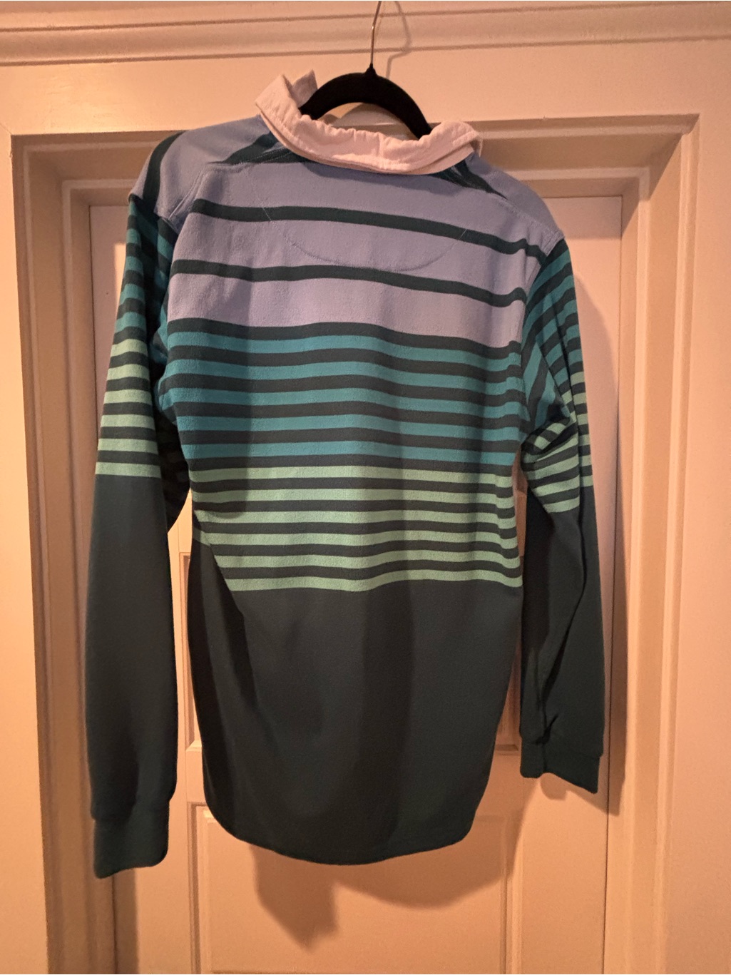 Herno Striped Teal & Aqua Rugby-Style Crewneck — image 2 of 3